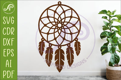 Dreamcatcher Laser Cut File, Boho Wall Art SVG APInspireddesigns 