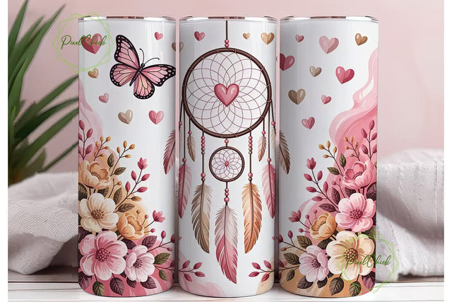 Dreamcatcher Love 20oz Tumbler Wrap Sublimation PixelChick 