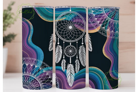 Dreamcatcher Mandala 20oz Tumbler Wrap Sublimation PixelChick 