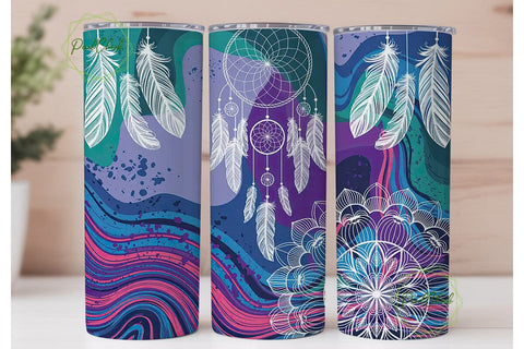 Dreamcatcher Mandala 20oz Tumbler Wrap Sublimation PixelChick 