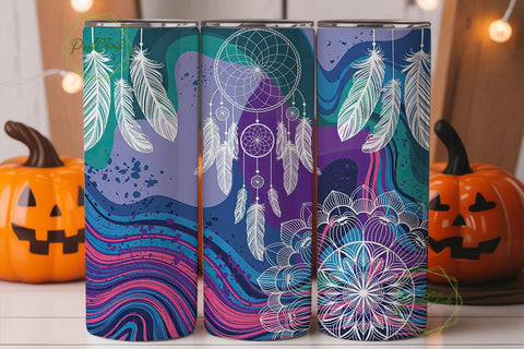 Dreamcatcher Mandala 20oz Tumbler Wrap Sublimation PixelChick 