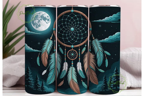 Dreamcatcher Moon 20oz Tumbler Wrap Sublimation PixelChick 