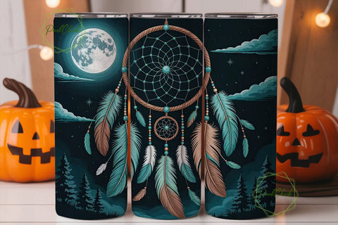 Dreamcatcher Moon 20oz Tumbler Wrap Sublimation PixelChick 