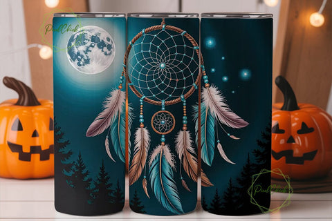 Dreamcatcher Moon 20oz Tumbler Wrap Sublimation PixelChick 
