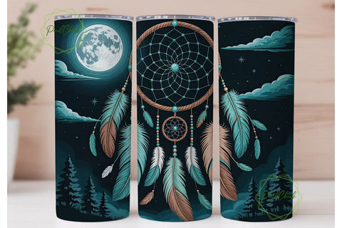 Dreamcatcher Moon 20oz Tumbler Wrap Sublimation PixelChick 