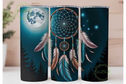 Dreamcatcher Moon 20oz Tumbler Wrap Sublimation PixelChick 