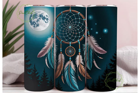 Dreamcatcher Moon 20oz Tumbler Wrap Sublimation PixelChick 