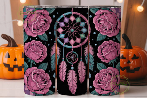 Dreamcatcher & Roses 20oz Tumbler Wrap Sublimation PixelChick 