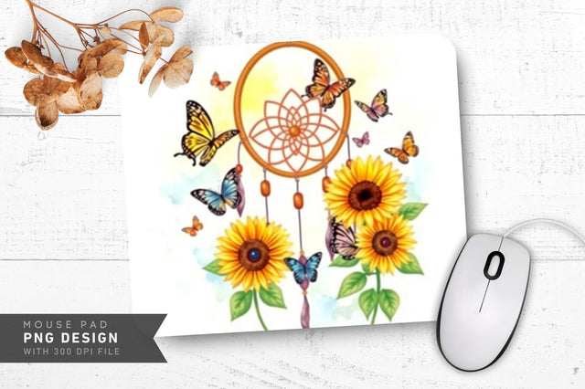 Dreamcatcher Sunflower Art Mousepad Sublimation Regulrcrative 