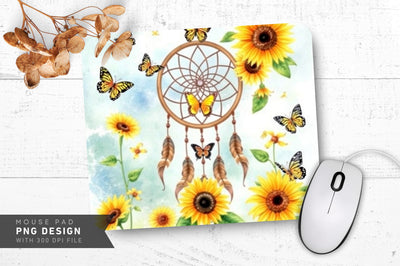 Dreamcatcher Sunflower Art Mousepad Sublimation Regulrcrative 