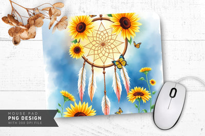 Dreamcatcher Sunflower Art Mousepad Sublimation Regulrcrative 