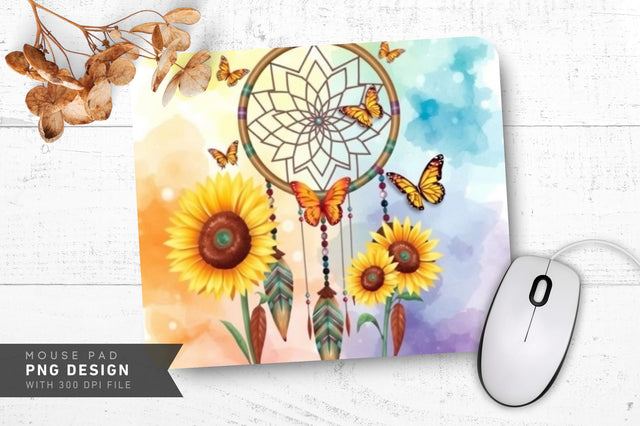 Dreamcatcher Sunflower Art Mousepad Sublimation Regulrcrative 