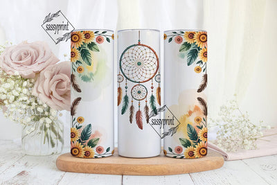 Dreamcatcher & Sunflowers 20oz Tumbler Sublimation sassyprint 