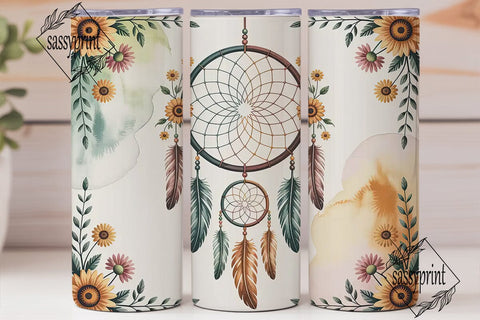 Dreamcatcher & Sunflowers 20oz Tumbler Sublimation sassyprint 