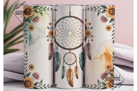 Dreamcatcher & Sunflowers 20oz Tumbler Sublimation sassyprint 
