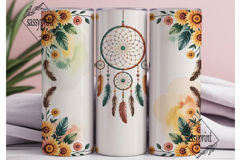 Dreamcatcher & Sunflowers 20oz Tumbler Sublimation sassyprint 