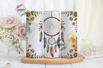 Dreamcatcher & Sunflowers 20oz Tumbler Sublimation sassyprint 