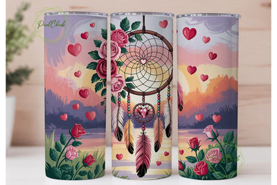 Dreamcatcher Sunset Roses 20oz Tumbler Sublimation PixelChick 