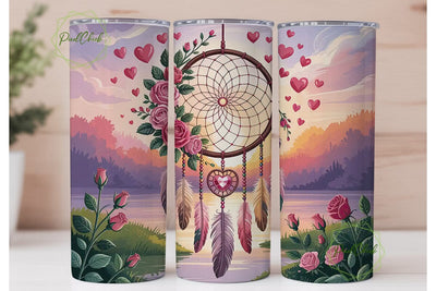 Dreamcatcher Sunset Roses 20oz Tumbler Sublimation PixelChick 