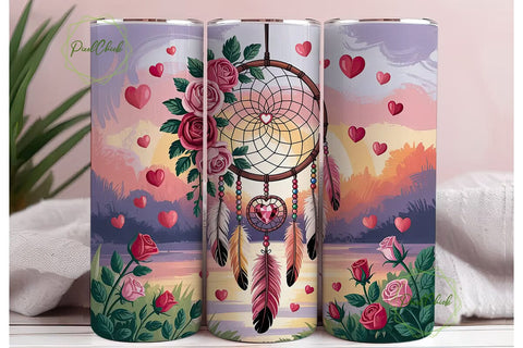 Dreamcatcher Sunset Roses 20oz Tumbler Sublimation PixelChick 