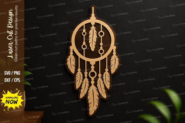 Dreamcatcher SVG | Boho Laser Cut Hanging Ornament File SVG Regulrcrative 