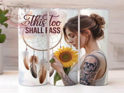 Dreamcatcher Tattoo Boho Tumbler Wrap, Dreamcatcher Design Cup, Spiritual Quote Gift, Boho Girl Pattern, Motivational Tattoo Art, Native Inspired Design, Healing Quote Tumbler Sublimation Lara' s Designs 