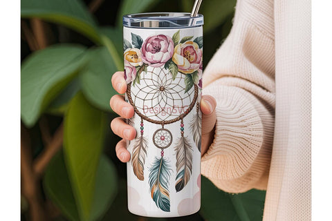 Dreamcatcher Tumbler Wrap PNG Sublimation DesignSVG 