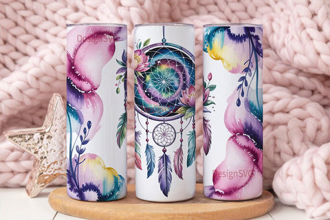 Dreamcatcher Tumbler Wrap PNG Sublimation DesignSVG 