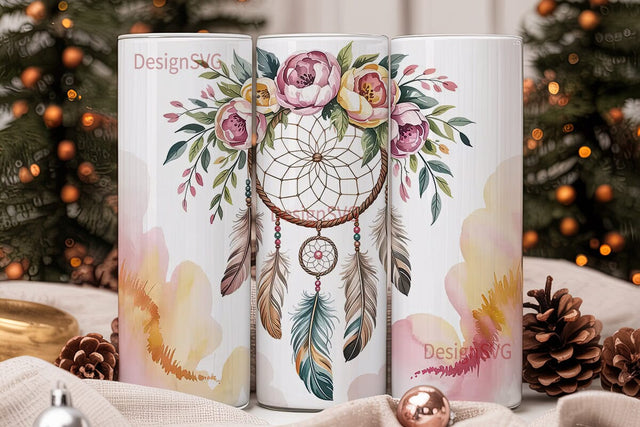 Dreamcatcher Tumbler Wrap PNG Sublimation DesignSVG 