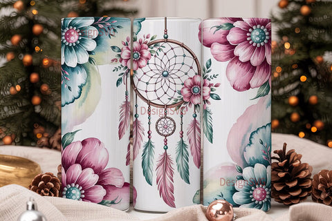 Dreamcatcher Tumbler Wrap PNG Sublimation DesignSVG 