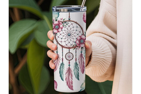 Dreamcatcher Tumbler Wrap PNG Sublimation DesignSVG 