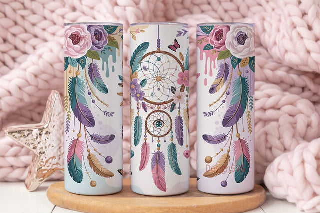 Dreamcatcher Tumbler Wrap PNG Sublimation DesignSVG 