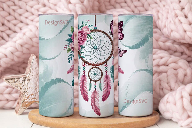Dreamcatcher Tumbler Wrap PNG Sublimation DesignSVG 