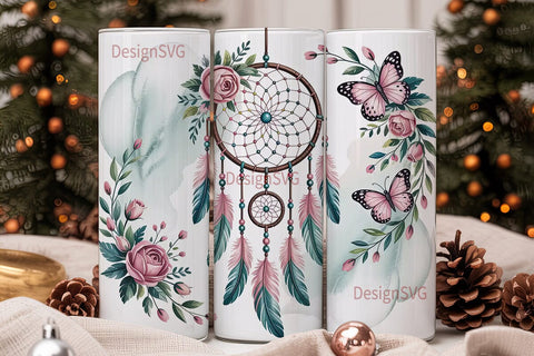 Dreamcatcher Tumbler Wrap PNG Sublimation DesignSVG 