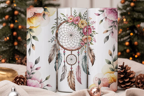Dreamcatcher Tumbler Wrap PNG Sublimation DesignSVG 