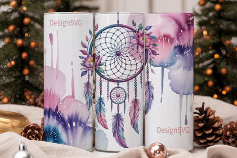 Dreamcatcher Tumbler Wrap PNG Sublimation DesignSVG 