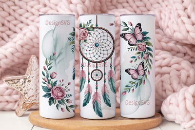 Dreamcatcher Tumbler Wrap PNG Sublimation DesignSVG 