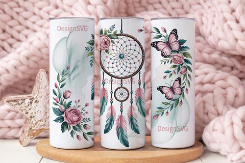 Dreamcatcher Tumbler Wrap PNG Sublimation DesignSVG 