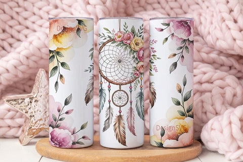 Dreamcatcher Tumbler Wrap PNG Sublimation DesignSVG 