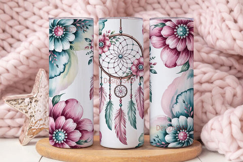 Dreamcatcher Tumbler Wrap PNG Sublimation DesignSVG 