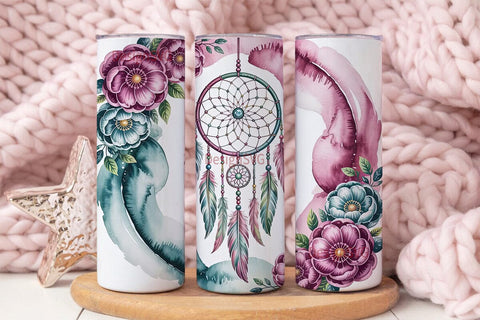 Dreamcatcher Tumbler Wrap PNG Sublimation DesignSVG 