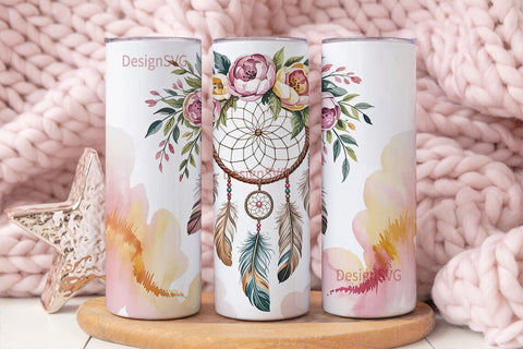 Dreamcatcher Tumbler Wrap PNG Sublimation DesignSVG 