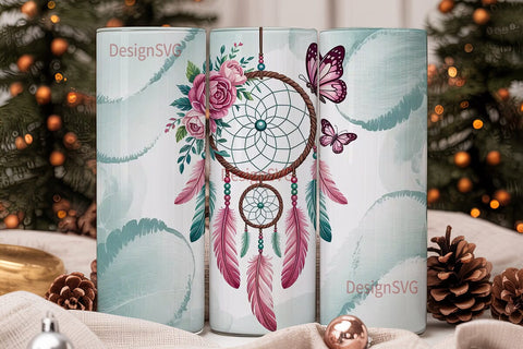 Dreamcatcher Tumbler Wrap PNG Sublimation DesignSVG 