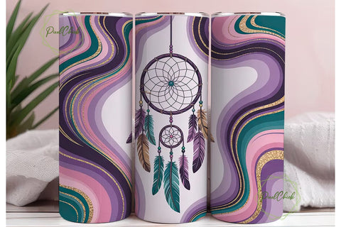 Dreamcatcher Tumbler Wrap PNG Sublimation PixelChick 