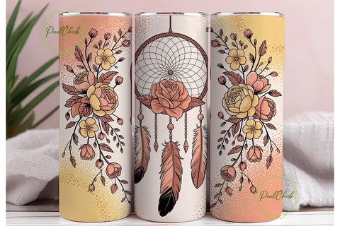 Dreamcatcher Tumbler Wrap PNG Sublimation PixelChick 