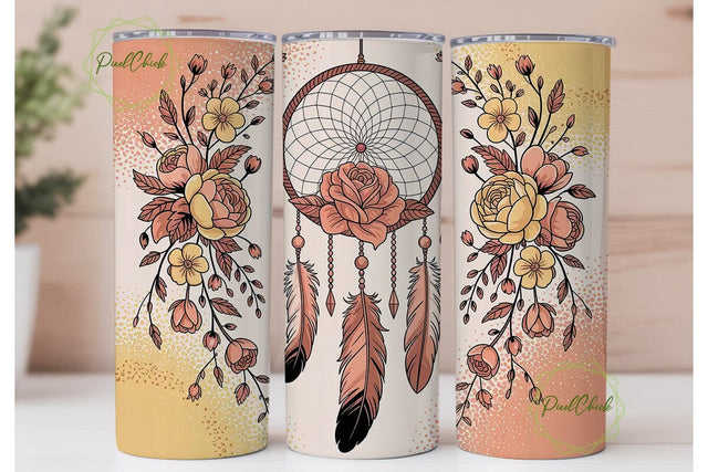 Dreamcatcher Tumbler Wrap PNG Sublimation PixelChick 