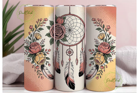 Dreamcatcher Tumbler Wrap PNG Sublimation PixelChick 