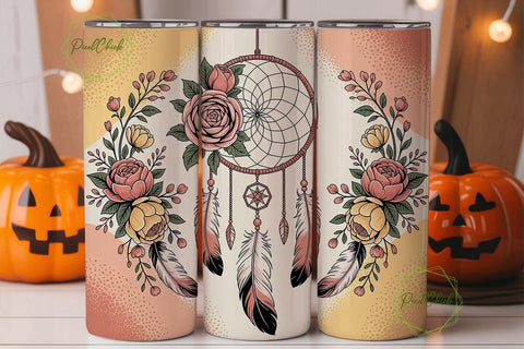 Dreamcatcher Tumbler Wrap PNG Sublimation PixelChick 