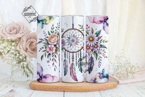 Dreamcatcher Watercolor 20oz Tumbler Sublimation sassyprint 