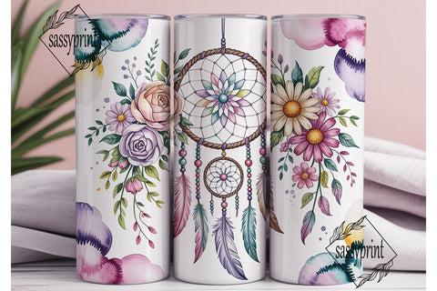 Dreamcatcher Watercolor 20oz Tumbler Sublimation sassyprint 